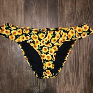 Forever 21 Sunflower Bikini Bottoms Ruffle Detail